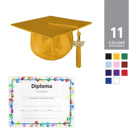Class Act Graduation Kindergarten Preschool Unisex Shiny Graduation Cap and Tassel with Diploma Certificate, Kelly Green