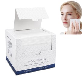 Clean Towels XL,Face Towels,Disposable Face Towelette,26 X 30 cm Super Soft Biodegradable Dry Facial Hand Clean Towels,Makeup Remover Dry Wipes,for Sensitive Skin,50 Ct,1 Pack