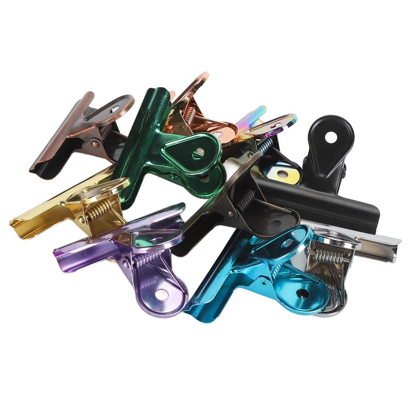 10PCS Colorful Metal Hinge Clips Multifunctional File Money Clamps for