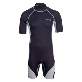 Beco Men's Short 3mm CR Neoprene Wetsuit, Warming Men's Wetsuit with UV Protection UPF 50+ and Practical Back Zip - L
