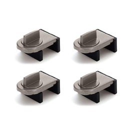 CZAKOMIX Pack of 4 Coffee Colour Window Lock, Adjustable Window Lock Eyelets, Sliding Window Stopper, Window Lock No Drilling, Window Lock for Sliding Doors and Windows