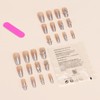 SEMTIM Nail Tips, 24 Pieces, 3D, Medium, Short, Round False