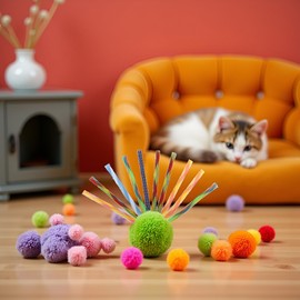 10 Pcs Multicolor Funny Cat Tube Spring Toys, Interactive Cat Toy for Indoor, Flexible Spiral Spring Colorful Plastic Coil for Kittens to Swat, Bite, Hunt, Pet Supplies ,Cat Mice and Animals Toys