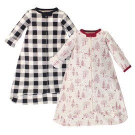 Touched by Nature Unisex Baby Organic Cotton Long-Sleeve Wearable Sleeping Bag, Sack, Blanket, Winter Woodland, 0-3 Months