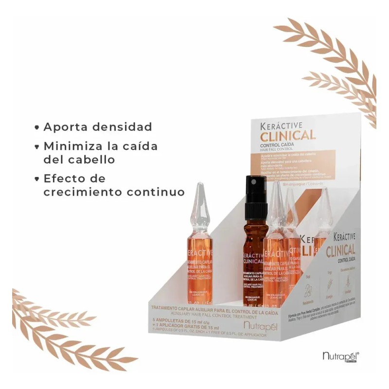 Tratamiento capilar Anticaída Nutrapel Keractive Clinical Ampolletas 60 mL