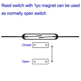 Gebildet 20pcs Reed Switch Reed Contact,Magnet Near - Connect Circuit, Magnet Away - Break Circuit,Magnetic Induction Switch (2mm*14mm)
