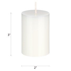 Mega Candles 1 pc Unscented Solid White Pillar Candles, Hand Poured Premium Wax Candle 2 Inch x 3 Inch, Home Décor, Spas, Weddings, Occasions, Party, Centerpieces, Holidays, Vigils, Prayers