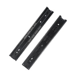 1 Pair Heavy Duty Drawer Runners, Fully Extension Drawer Slides 250 300 350 mm, Draw Runners with Ball Bearing Slides, Black Replacement Drawer Runners, Side Mount (12 inches (300mm))