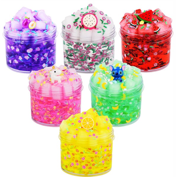 Eiaoiusia 6 Pack,Fun Slime Crystal Clear Slime Kit,Super Soft and