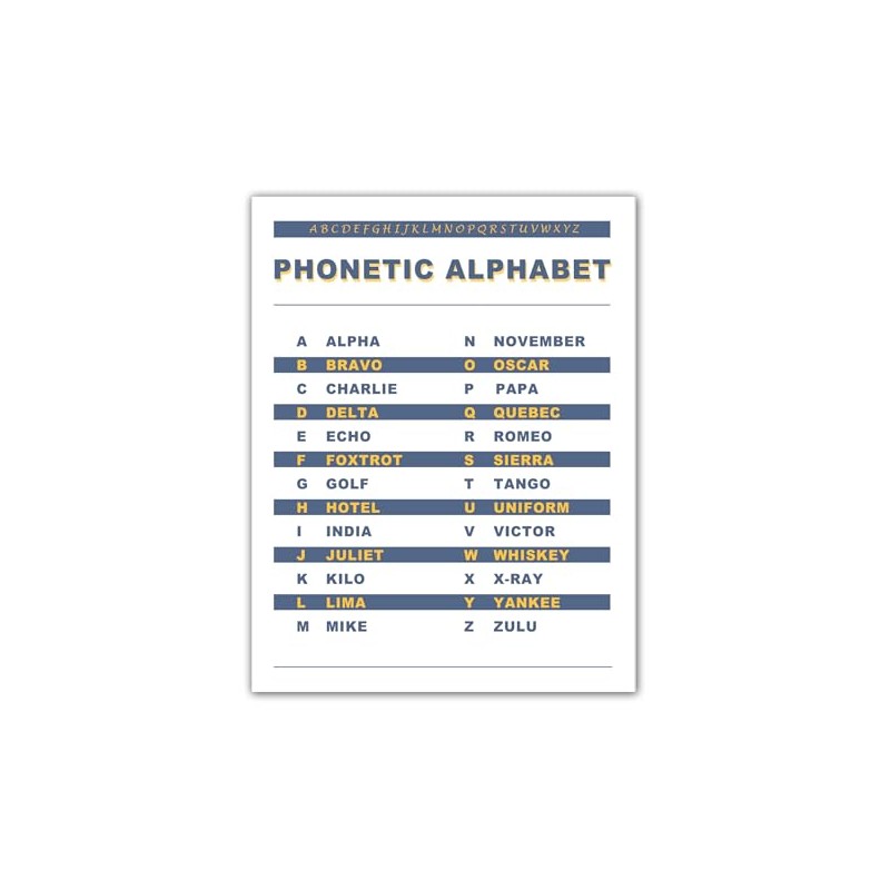 Zieglerworld Laminated International Morse Code & Phonetic Alphabet Large Print
