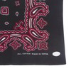WKG Bandana, Paisley, Made in Japan, Cotton Handkerchief, Black