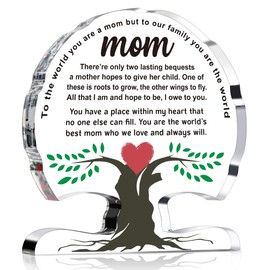 Mom Birthday Gifts, Gifts for Mom from Daughter Son, Mothers Day Gifts for Mom, Unique Gift Idea for Mom, Stepmom, Mother-in-Law, New Mom, Thank You Mom Gifts Acrylic Tree Desk Signs Home Decor