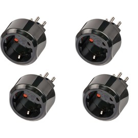 Set of 4 Brennenstuhl earthing contact travel adapters - CH (10 A, 250 V)