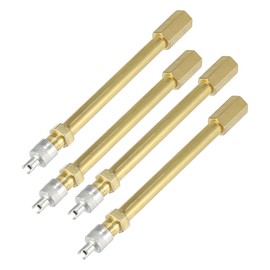 X AUTOHAUX 4pcs 100mm/3.94" Car Tire Valve Stem Air Inflation Extension Adaptor