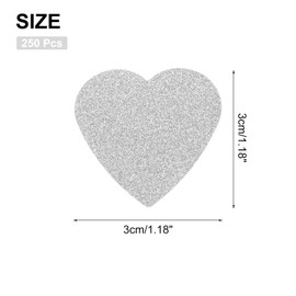 sourcing map 250Pcs Heart Confetti Glitter Confetti Table Confetti Decor for Party Wedding Festival Decorations,1.18x1.18Inch,Silvery