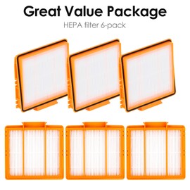 (6 Pieces) UR2650WS HEPA Filters for Shark UR2650WS, RV2820YE, AV2800ZE, AV2810YS, AV2501AE, RV2502AE, AV2501S AV2511AE RV2410WD RV2610WA RV2610WD RV2620WD Vacuum Filter Accessories, Replacement Parts