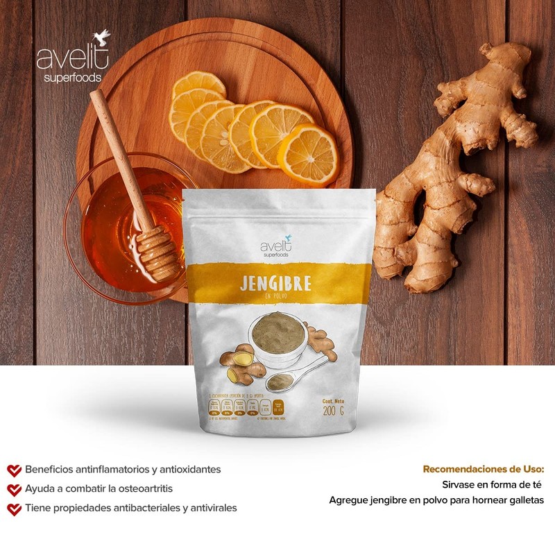 Avelit Superfoods | Jengibre en polvo 200g | 100% Natural