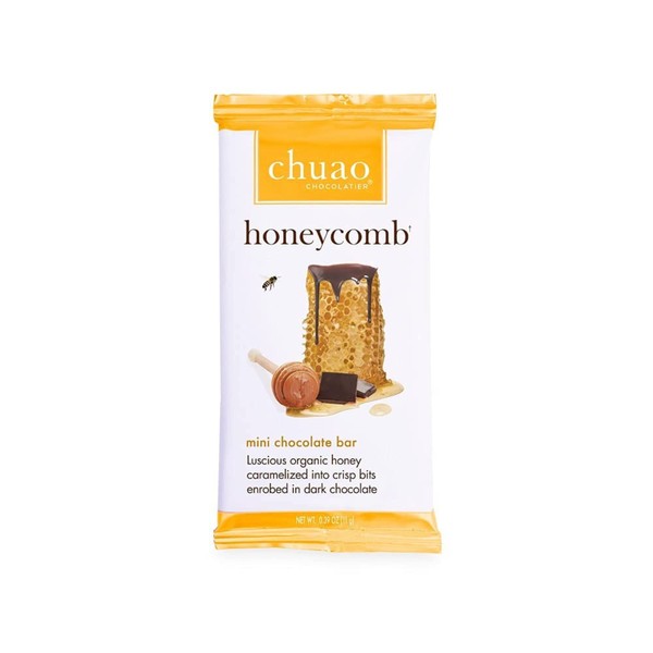 Chuao Chocolatier Honeycomb Dark Chocolate Mini Bars | Gourmet Chocolate Honey Artisan European No Preservatives | For Gift Baskets, Christmas, Valentines Day, Gifts for Women, Men, Birthday, Thank You, Care Package | 24 Pack