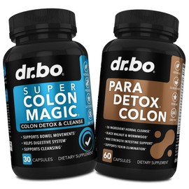 DR. BO Colon Cleanser Detox & Body Cleanse - 15 Day Colon Cleanse Pills with Probiotic & Intestinal Guard Cleanser - Poop Bowel Movement Supplements for Intestinal Stomach Bloating Gut Loss Support