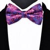 GUSLESON Mens Red Purple Bow Tie for Wedding Pre-Tied Silk