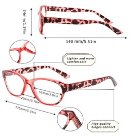 SIGVAN Ladies Cat Eye Reading Glasses 5 Pairs Blue Light Blocking Spring Hinge Fashion Pattern Print Readers for Women (color, 0.75, multiplier_x)