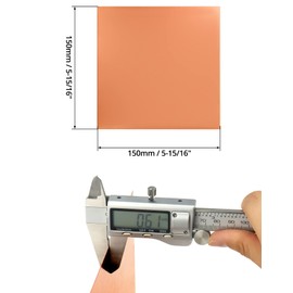 QWORK® 2 Pack 99.9% Pure Copper Metal Sheet Plate, 1mm Thick Processable Copper Plates for DIY Project, Maintenance, Production (150 mm x 150 mm x 0.5 mm)