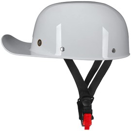 Yesmotor Baseball Style Cap Retro Motorcycle Helmet Unisex-Adult - DOT Approved (Gray, M)