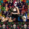 DPKOW Sugar Skull Tablecloth Day of The Dead Decorations Dia