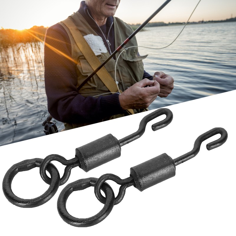 60pcs Universal Spinner Swivels Connector Single Hook Fast Change Carp