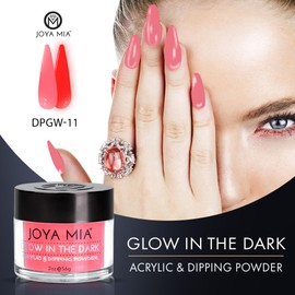 Glow in the Dark Acrylic Powder, Dipping & Acrylic Powder for Nails, Premium Nail Acrylic Powder w/ 12 Glow Effect Colors, For Flawless Acrylic Nail Enhancements, DPGW-11, 2 oz - Joya Mia