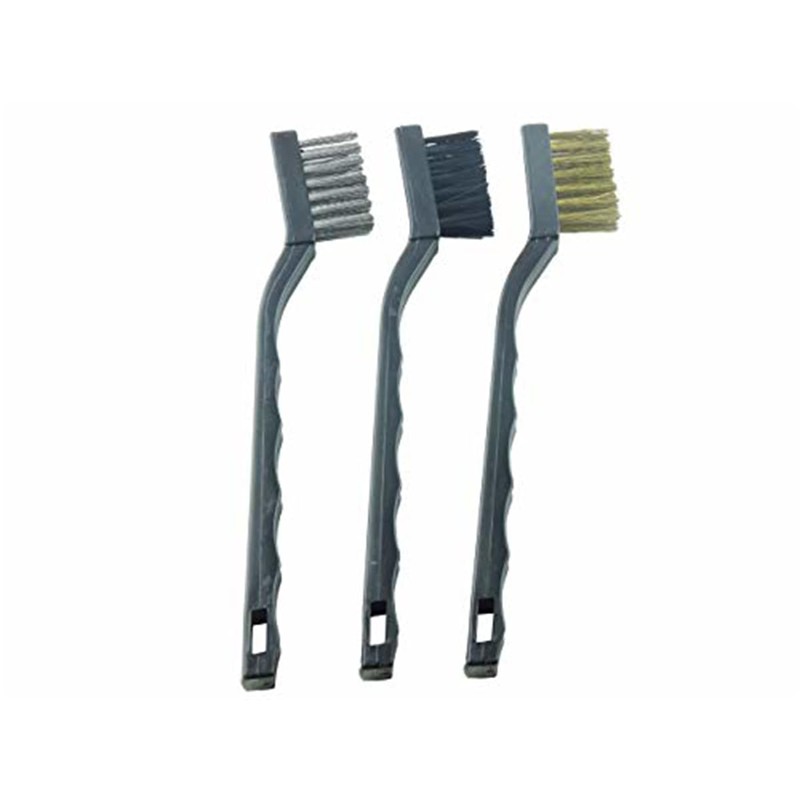 K Tool International 3-Piece Mini Brush Set (Brass/Nylon/Steel Brushe)