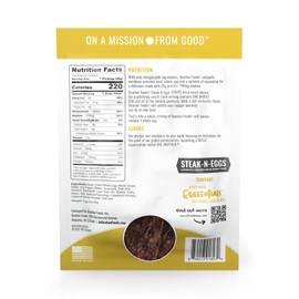 Ovation Foods Steak-N-Eggs Beef Strips, Zero Sugar, High-Protein Jerky (25g premium protein), Gluten Free, KETO, Paleo 1.6oz Bag (4 count) - Teriyaki