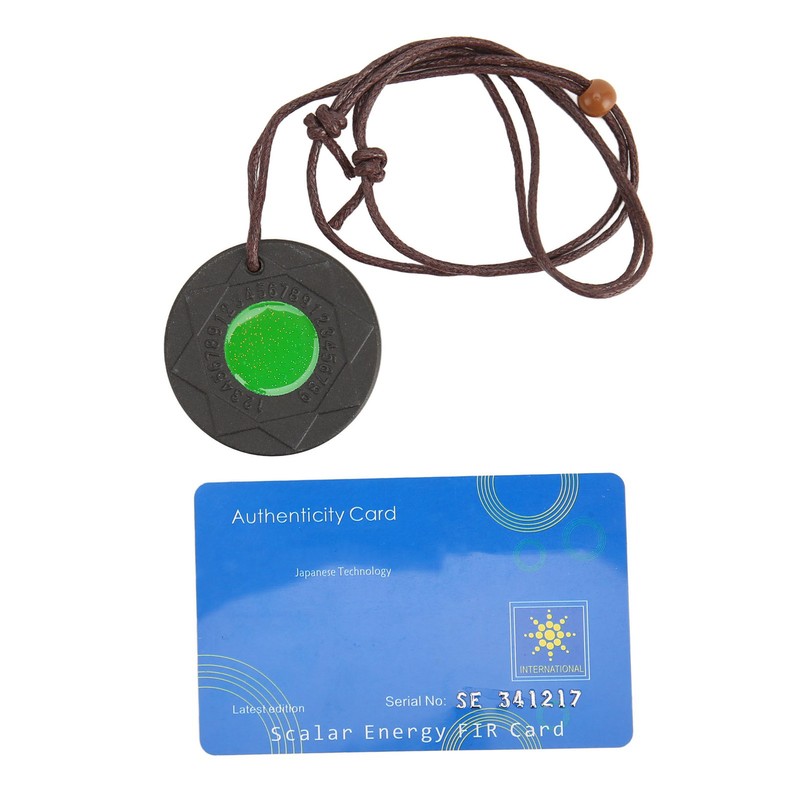 Volcanic Lava Energy Stone Pendant Green Core Promote Circulation Adjustable