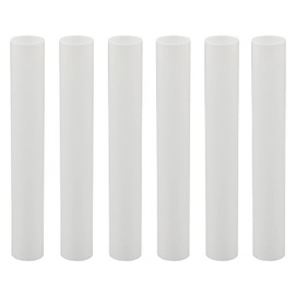 Creative Hobbies® 6" White Plastic Candle Covers Sleeves Chandelier Socket Covers ~ 6 Inch Candelabra Base | Set of 6