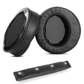 HAIZEEN Ear Pads and Headband Compatible with Denon AH-D1100 AH-D2000 AH-D5000 AH-D5200 AH-D7000 AH-D7200 AH-D9200 Headphones Ear Pads Replacement Cushion (Protein Leather/Memory Foam)