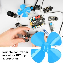 Boat Propeller, 10Pcs Propeller 4 Blades Strong Wind Light Weight 40mm for DIY Toy Car Propeller, Costume Headwear and Hats (Blue)