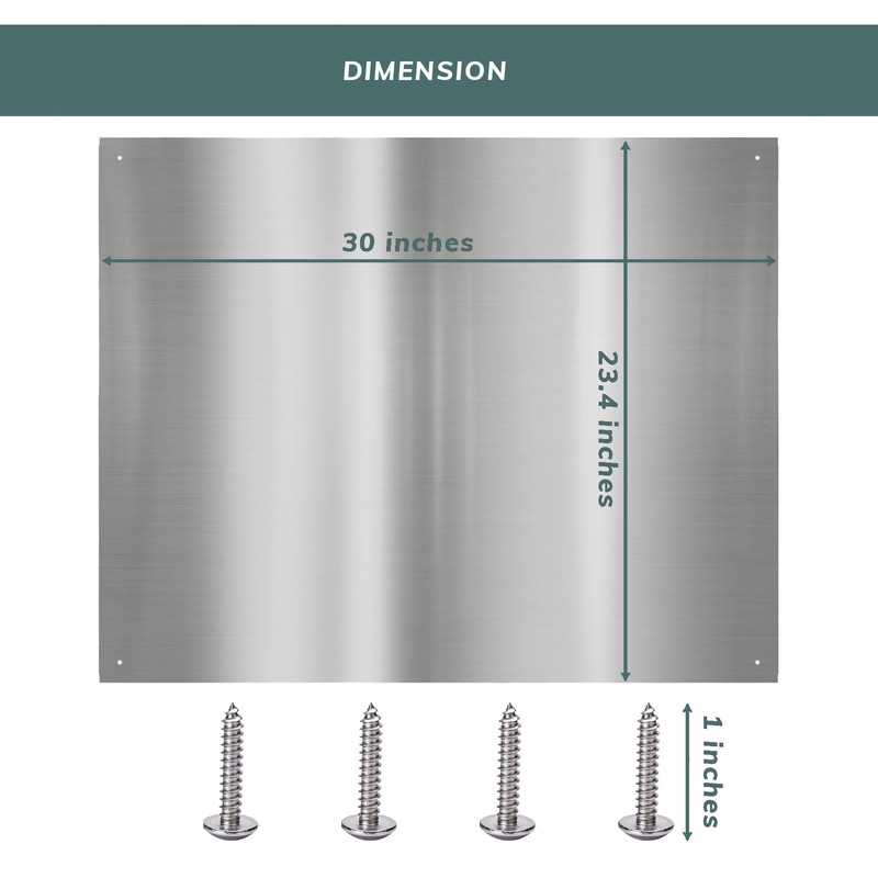 30" x 23.4"Stainless Steel Stove Backsplash Splatter Protecter， Range Hood