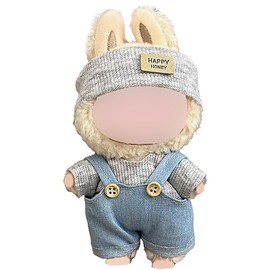 CPCOIN Doll Accessories 3 Piece Adorable Denim Outfit Set for 17cm Dolls Designer Overalls Clothes with Hat Cute Collectible Dolls Clothing Set for Display (Style 4)