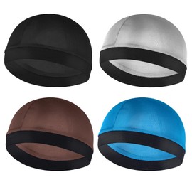 Silky Bonnet for Men, Wave Cap Satin Silk Hair Bonnet for Sleep, Durags Elastic Band Wave Caps for 360 540 720 Waves, Stocking Wave Sleeping Shower Caps Silk Hair Wrap for Men Women (Size 20-22In)