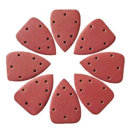 100 PCS Mouse Detail Sander Sandpaper 6 Holes, 80 Grit Hook and Loop Detail Sandpaper Aluminum 0xide Mouse Sanding Pads Triangular Sanding Sheets for Detail Mouse Sander