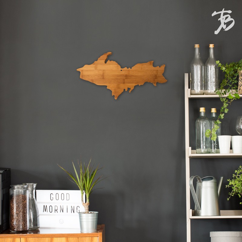 Totally Bamboo Upper Peninsula Shaped Bamboo Serving and Cutting Board