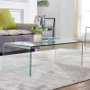 fenghuaglasshome Modern Rectangular Waterfall Design Tempered Glass Coffee Table