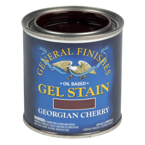 General Finishes Oil Base Gel Stain, 1/2 Pint, Georgian Cherry