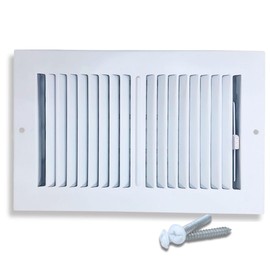 Ceiling Vent Register 14 x 8 | Steel 2-Way Adjustable Air Supply Diffuser Grille for Sidewall & Ceiling | White HVAC Vent Cover | Air Vents for Ceiling | Outer Dimensions 15.75" x 9.75