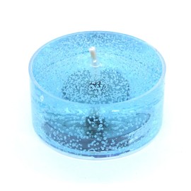 24 Pack Unscented BLUE AQUA Mineral Oil Based up to 8 Hours Tea Lights for Home Special Events and more by The Gel Candle Company
