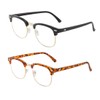 Half frame Retro Semi Rimless Clear Lens Glasses Blue Blocking