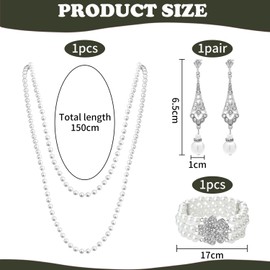 NIDHFG 1 Necklace, 1 Beaded Bracelet, 1 Pendant Earrings, Pearl Jewelry Set, Creative and Ele, Classic Fashion Accessories for Women.
