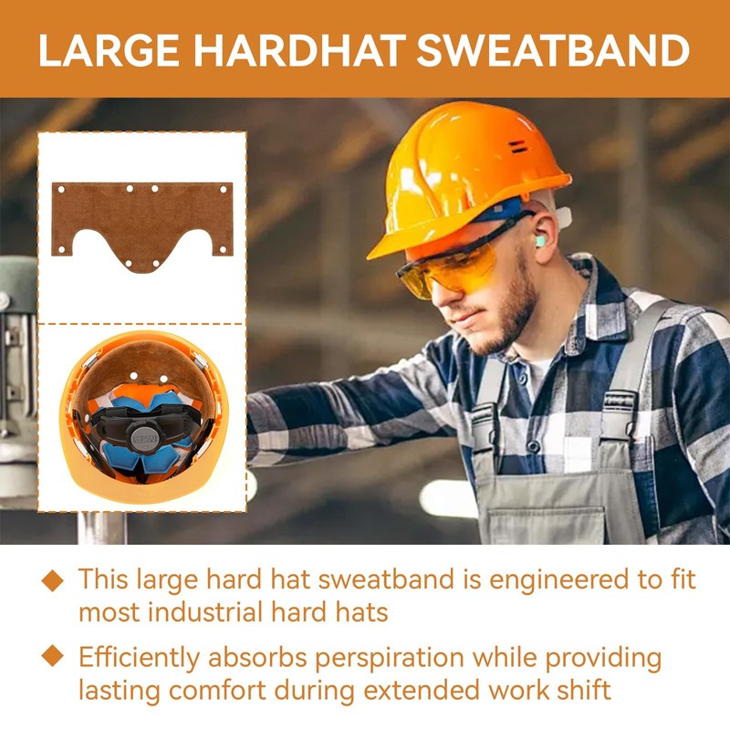 Big Hard Hat Sweatband, Hardhat Liner Sweat Band with Snap