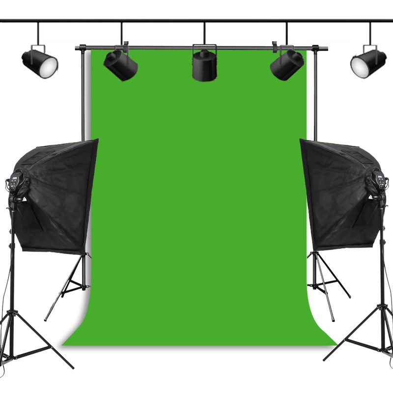 Pksoiil Green Screen Backdrop，Chromakey Virtual GreenScreen Background Sheet，Fabric Wrinkle Resistance