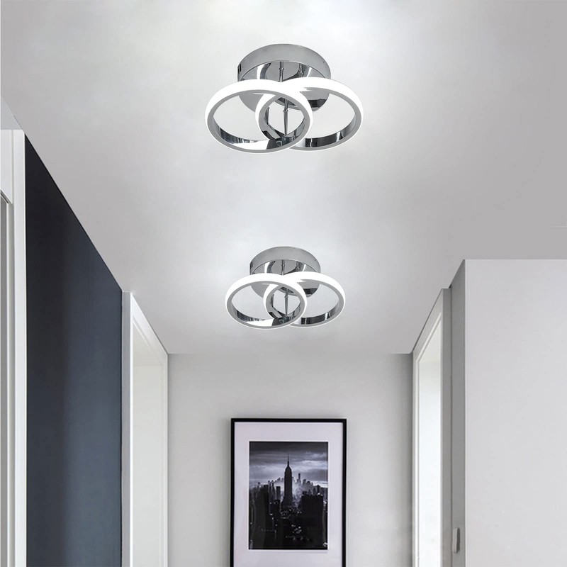 EIDISUNY LED Ceiling Light Modern Light Fixture Ceiling Silver Round